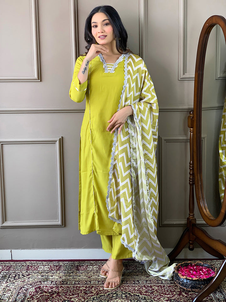 Stunning Viscose Salwar Kameez with chevron-patterned Dupatta | Elegant Ethnic Wear for Women