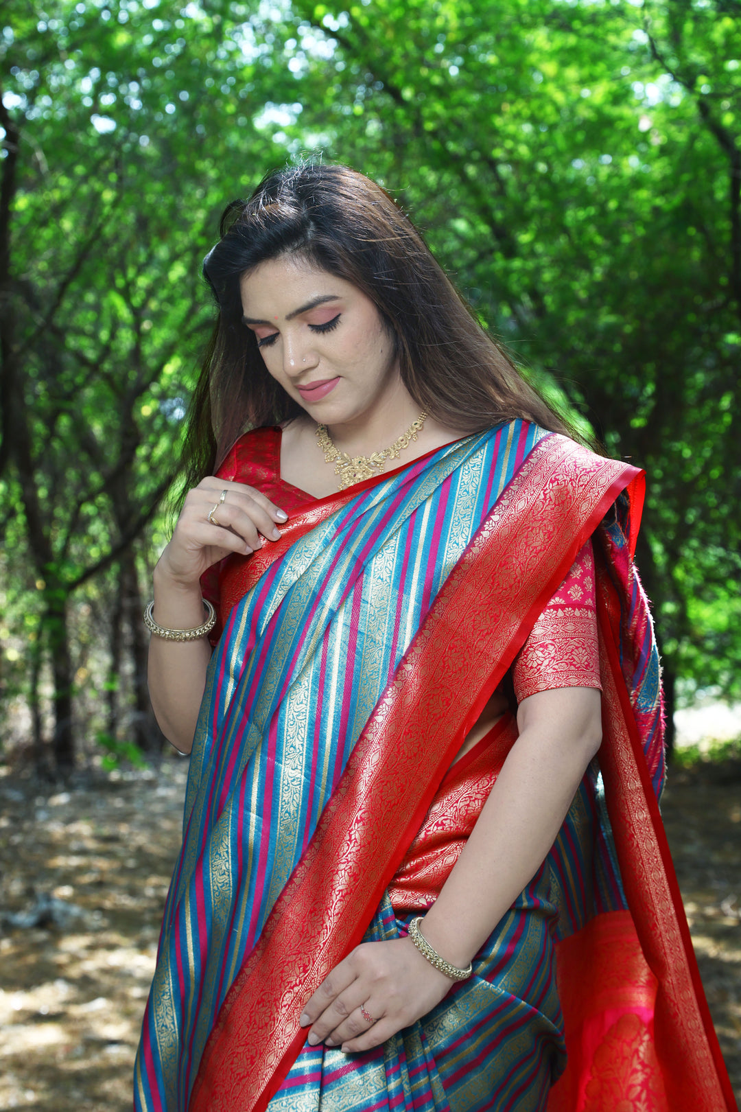 Designer Soft-Silk Saree with Wevon-Jari Work | Elegant Wedding Attire