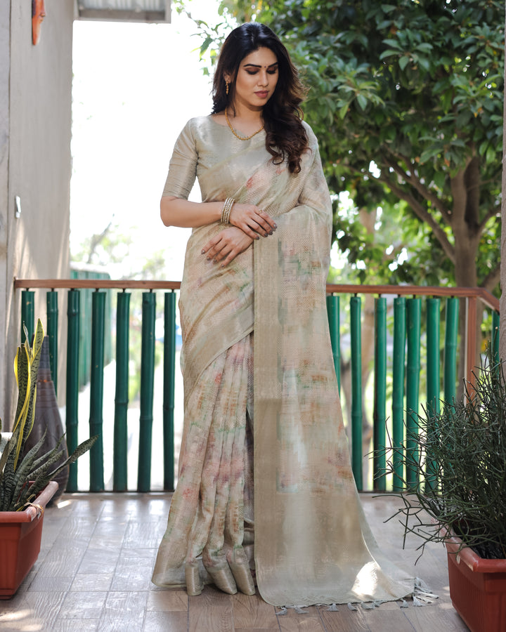 Soft-Silk Designer Saree | Digital-Printed for Weddings & Special Events