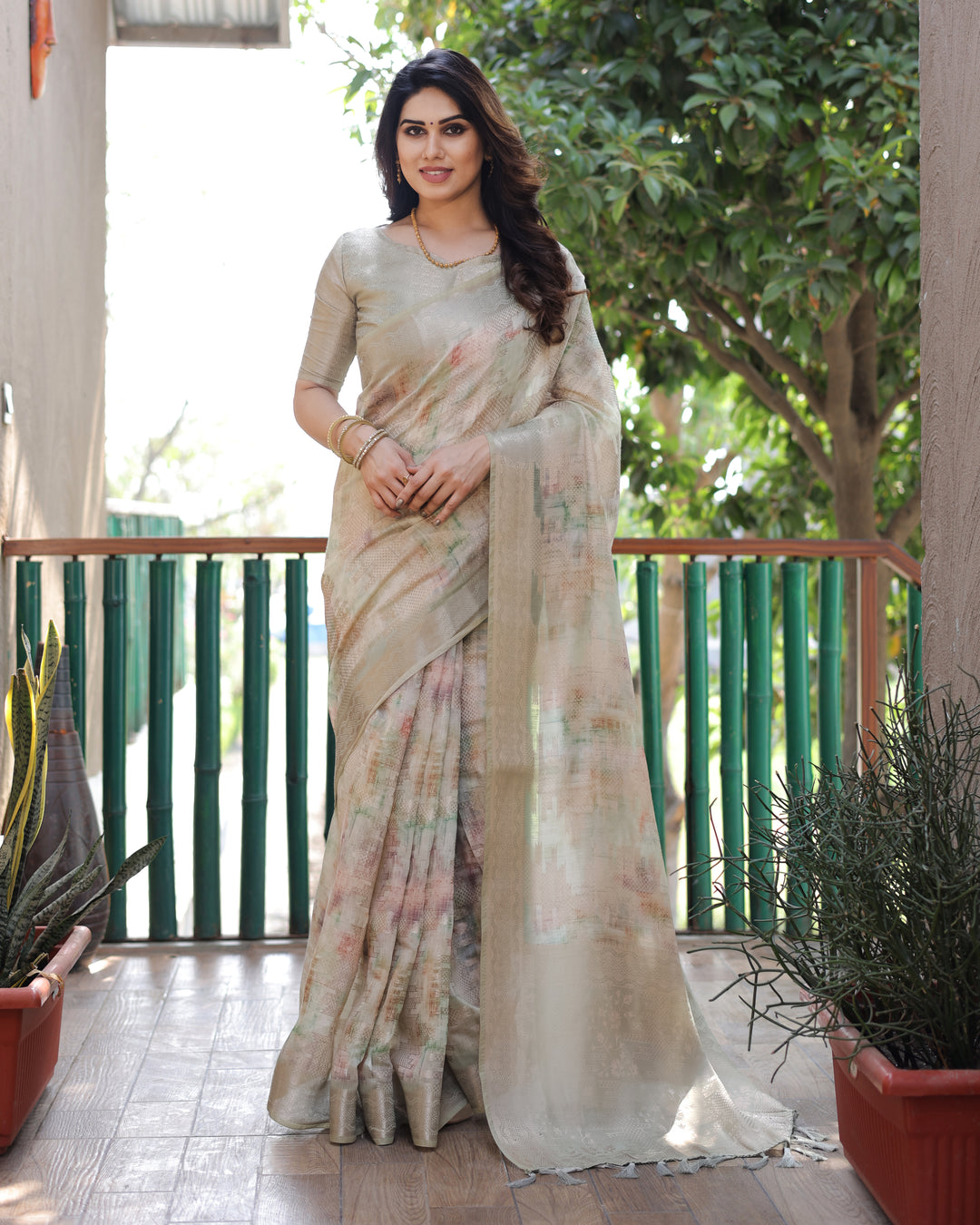 Soft-Silk Designer Saree | Digital-Printed for Weddings & Special Events