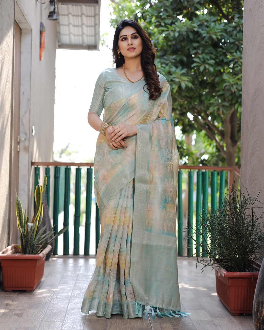 Soft-Silk Designer Saree | Digital-Printed for Weddings & Special Events