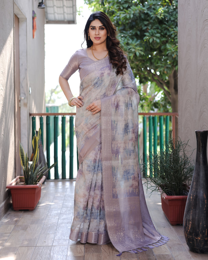 Soft-Silk Designer Saree | Digital-Printed for Weddings & Special Events