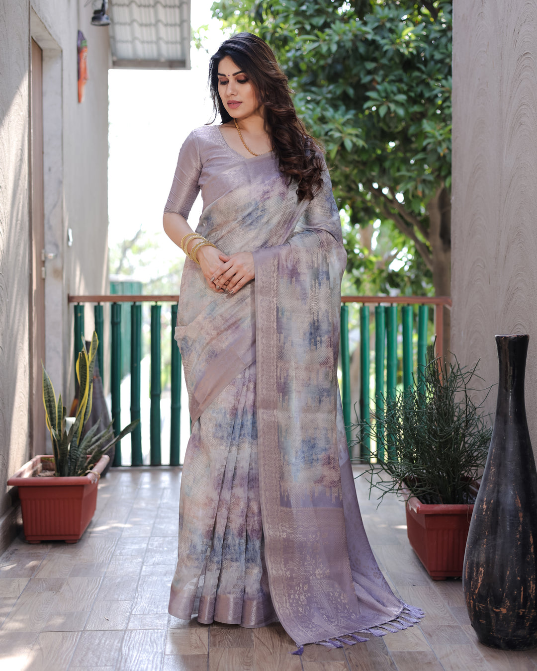 Soft-Silk Designer Saree | Digital-Printed for Weddings & Special Events