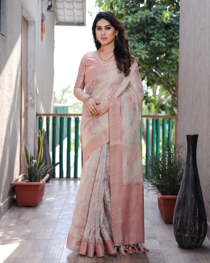 Soft-Silk Designer Saree | Digital-Printed for Weddings & Special Events