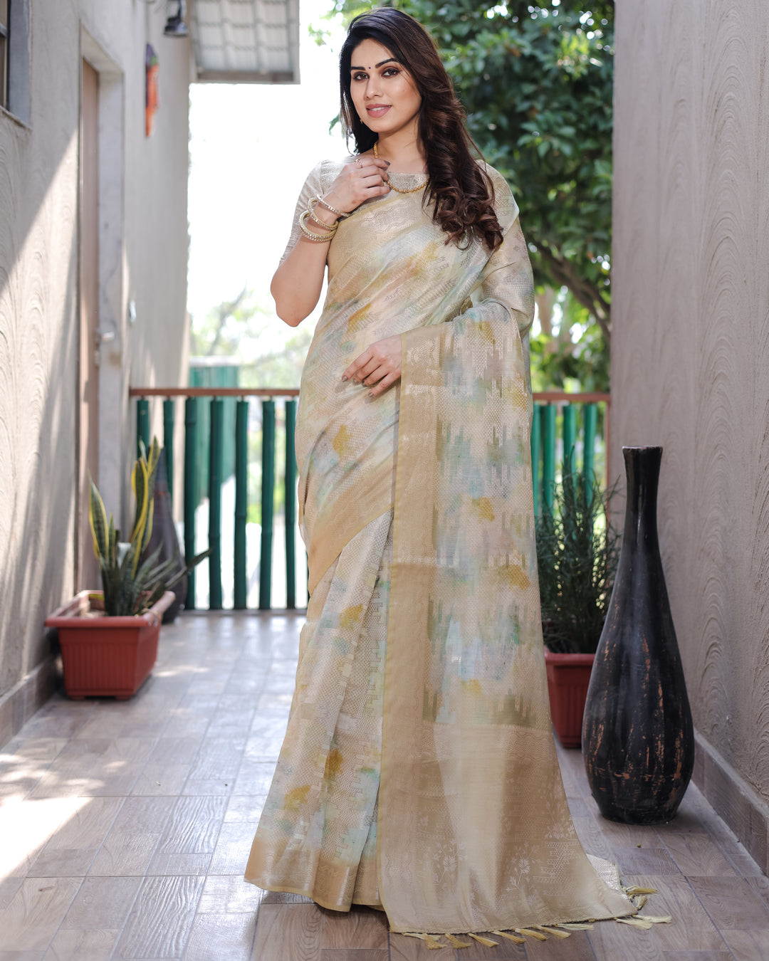 Soft-Silk Designer Saree | Digital-Printed for Weddings & Special Events