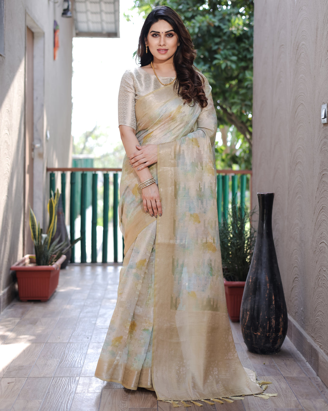 Soft-Silk Designer Saree | Digital-Printed for Weddings & Special Events