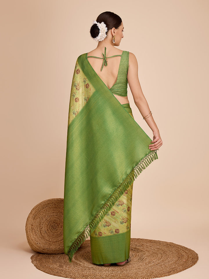 Elegant Kanjivaram Silk Saree with Banarasi Blouse | Designer Jari Work