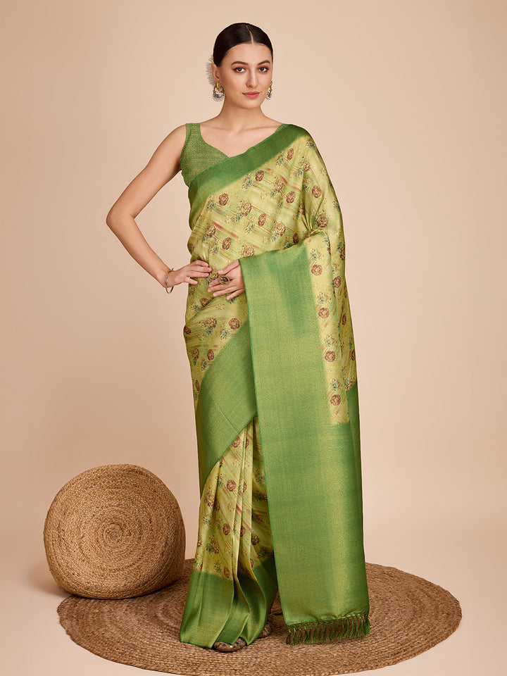 Elegant Kanjivaram Silk Saree with Banarasi Blouse | Designer Jari Work