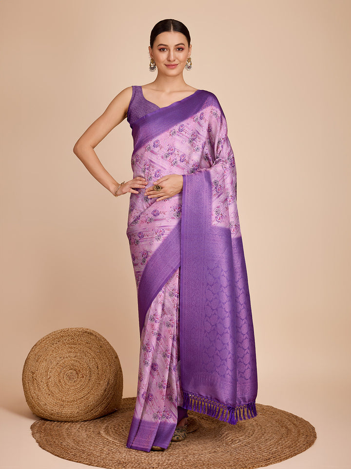 Elegant Kanjivaram Silk Saree with Banarasi Blouse | Designer Jari Work