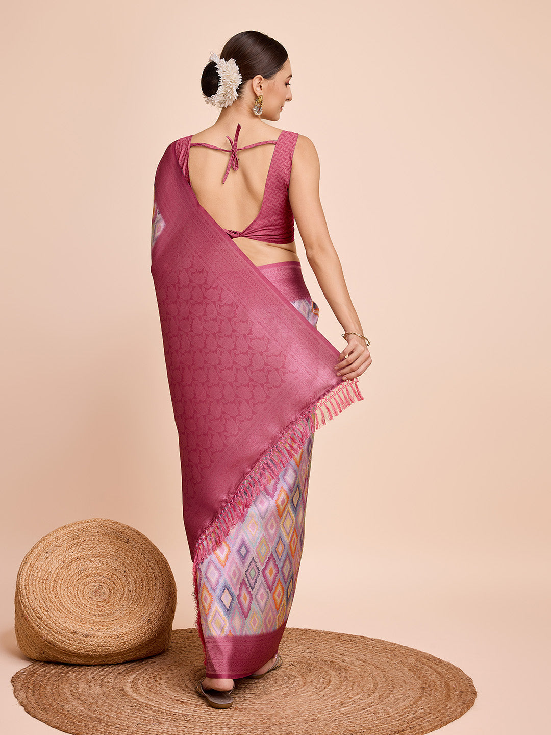 Elegant Kanjivaram-Silk Saree with Banarasi-Silk | Designer Wevon-Jari Work