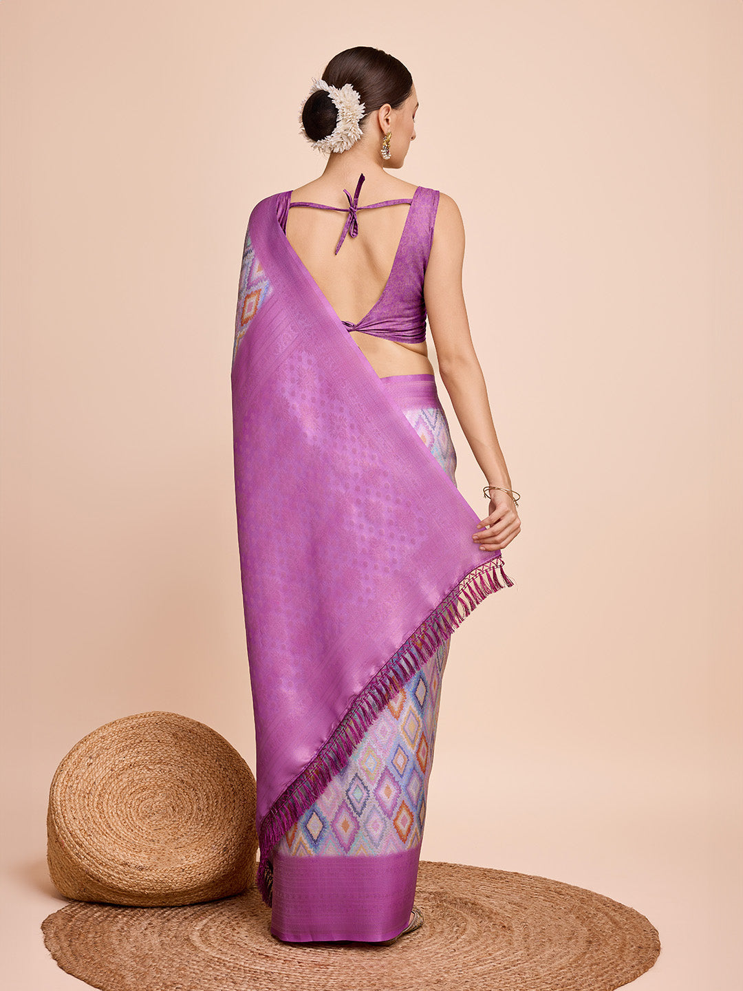 Elegant Kanjivaram-Silk Saree with Banarasi-Silk | Designer Wevon-Jari Work