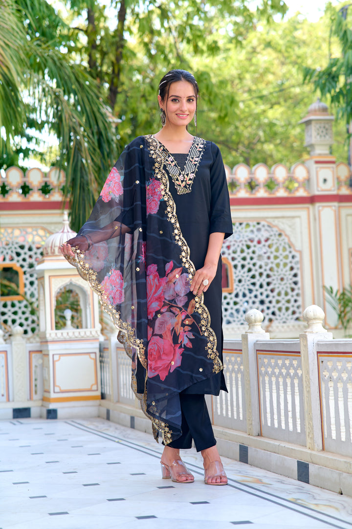 Stunning Chanderi Salwar Kameez with elegant Embroidery | Perfect for Festive Wear