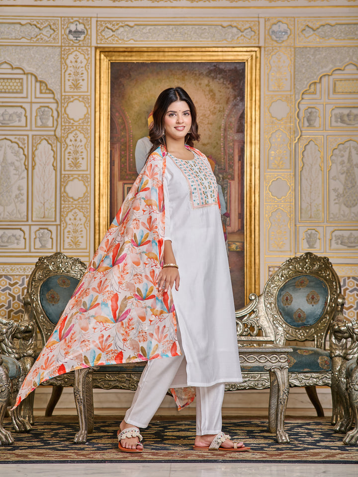 Stunning Chanderi Salwar Kameez with elegant Embroidery | Perfect for Festive Wear