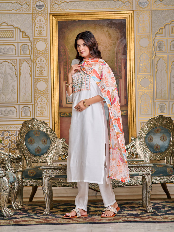 Stunning Chanderi Salwar Kameez with elegant Embroidery | Perfect for Festive Wear