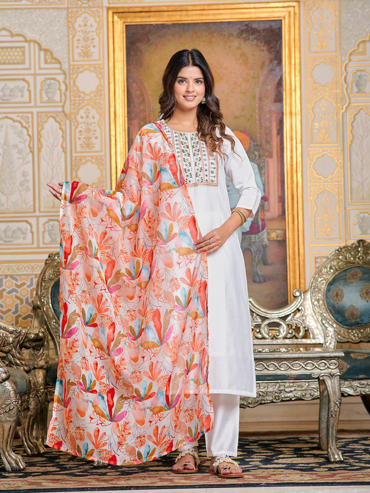 Stunning Chanderi Salwar Kameez with elegant Embroidery | Perfect for Festive Wear