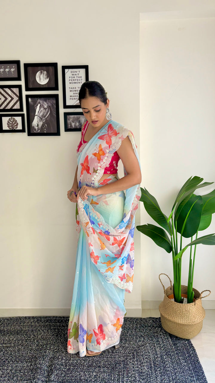 Beautiful Georgette Saree with | An Exclusive Designer Masterpiece