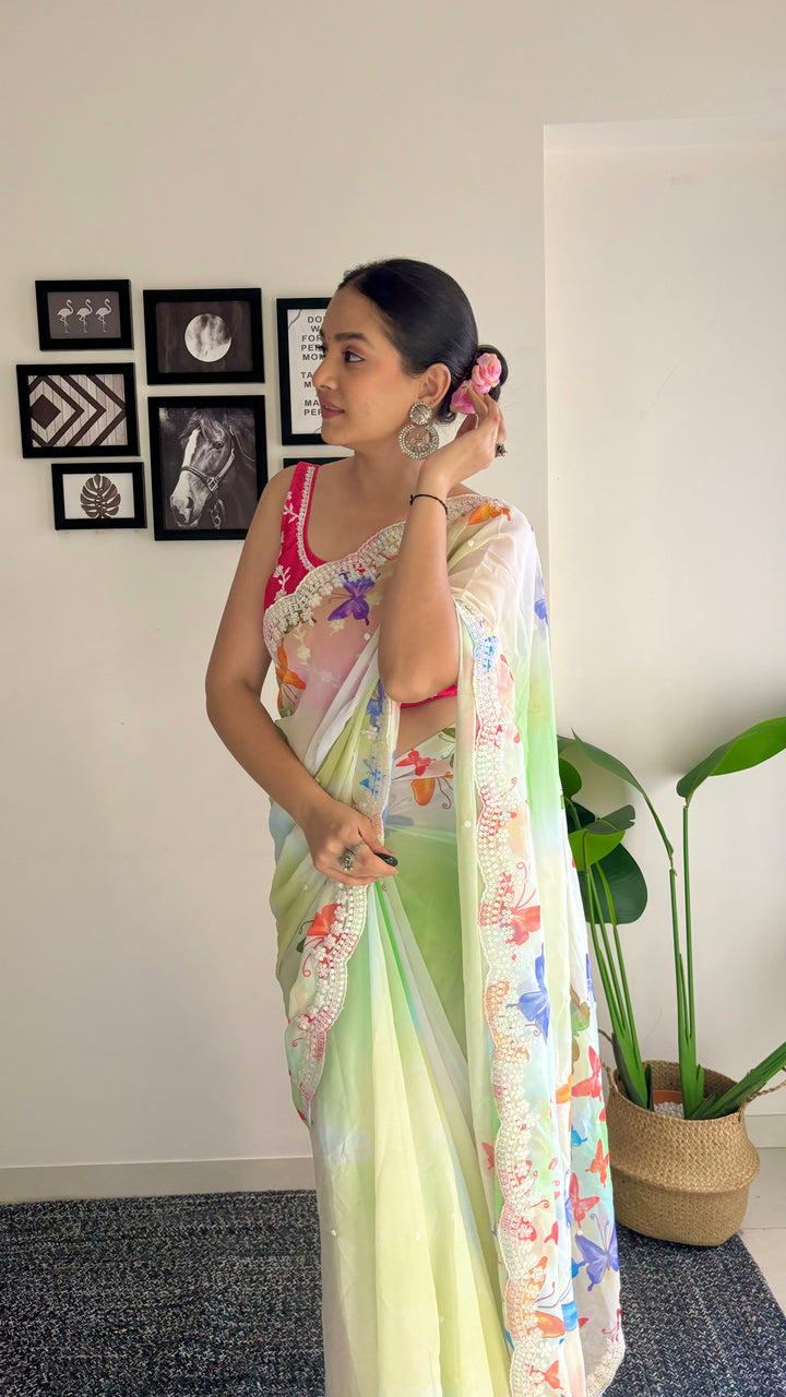 Beautiful Georgette Saree with | An Exclusive Designer Masterpiece