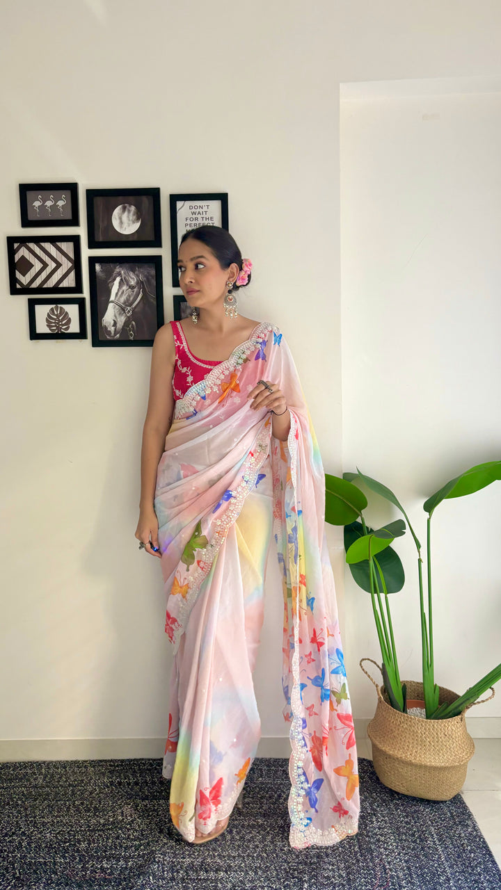 Beautiful Georgette Saree with | An Exclusive Designer Masterpiece