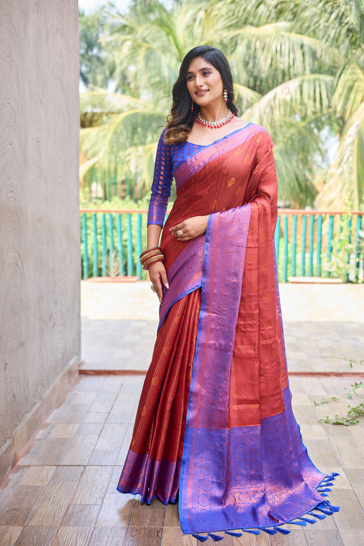 Kanchi Silk Saree | Banarasi Silk Top & Bottom | Designer Wevon Jari Work | Special Event