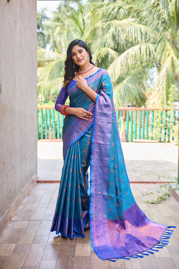 Kanchi Silk Saree | Banarasi Silk Top & Bottom | Designer Wevon Jari Work | Special Event