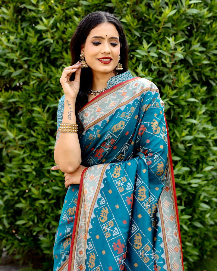 Handloom-Silk Saree | Woven Ikkat Patola Design | Special Event & Party