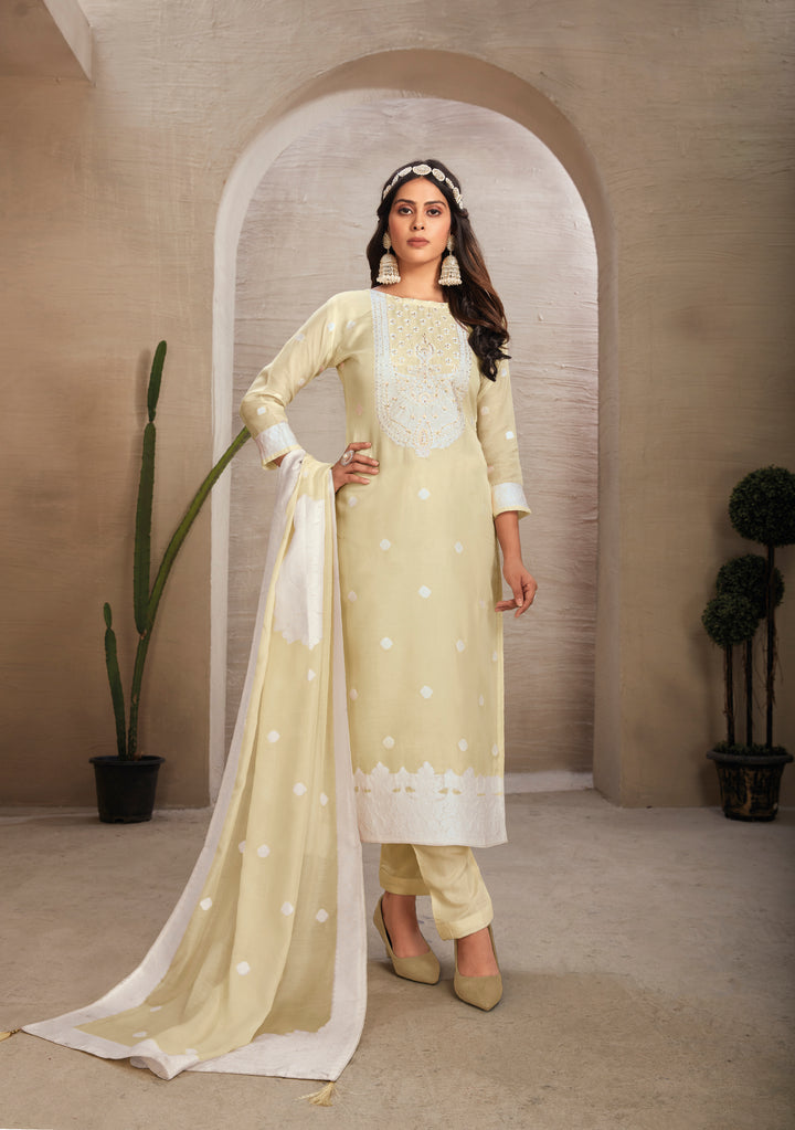 Stunning Organza Salwar Kameez with Floral Print and Embroidered Neckline | Perfect Festive Wear