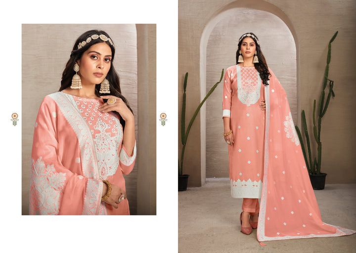 Stunning Organza Salwar Kameez with Floral Print and Embroidered Neckline | Perfect Festive Wear