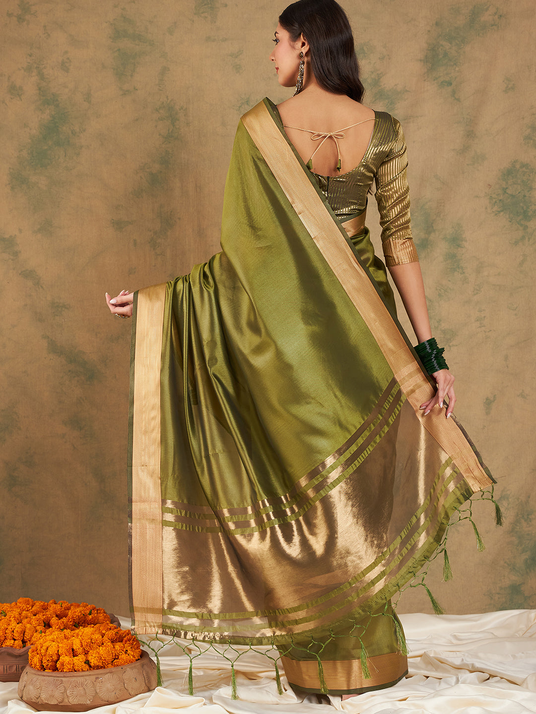 Designer Cotton-Organza Saree | Woven Jari Work for Special Events