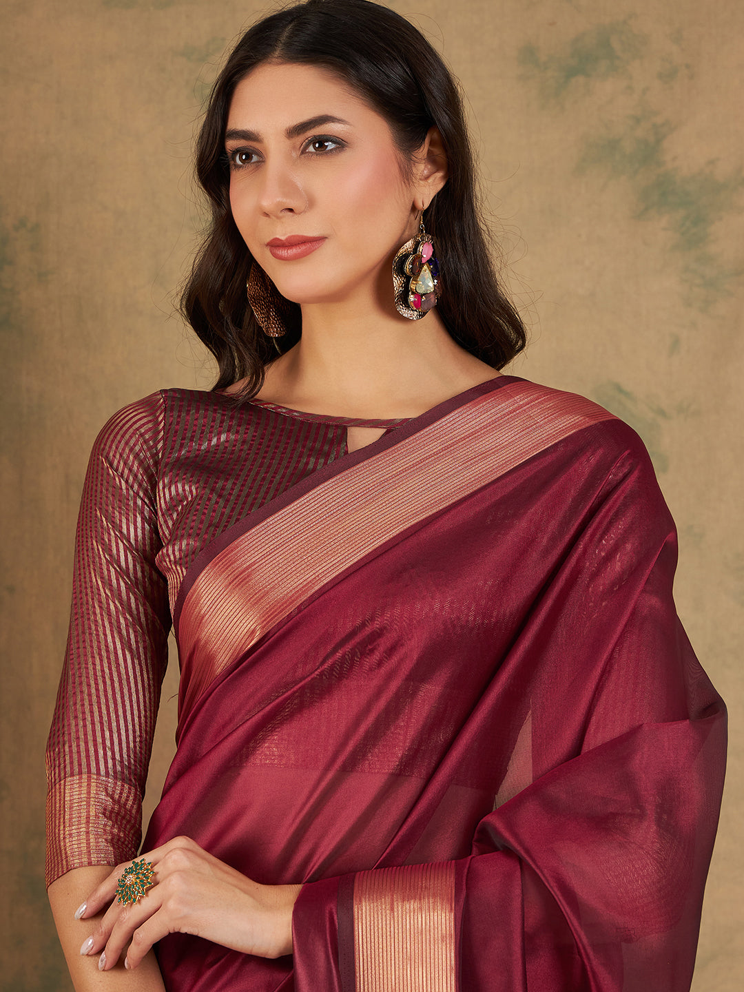 Designer Cotton-Organza Saree | Woven Jari Work for Special Events