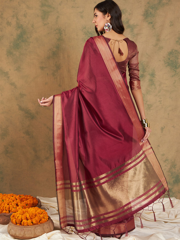 Designer Cotton-Organza Saree | Woven Jari Work for Special Events