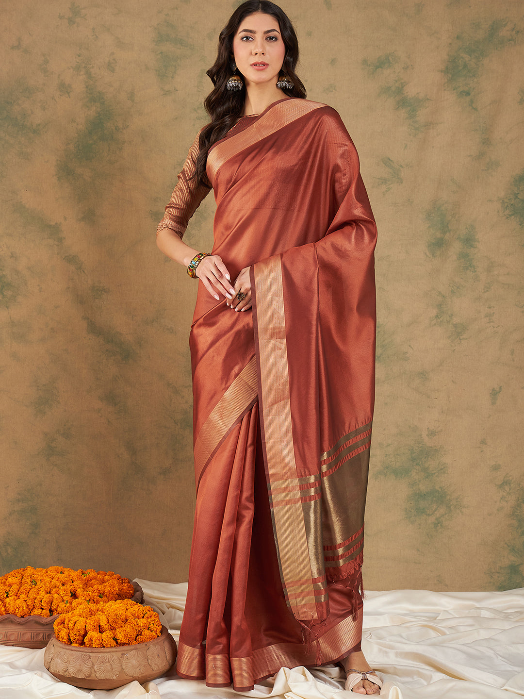 Designer Cotton-Organza Saree | Woven Jari Work for Special Events