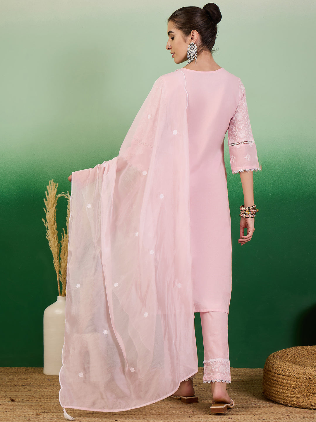 Stunning Cotton Salwar Kameez with Embroidery and Lace Detailing | Perfect Festive Wear