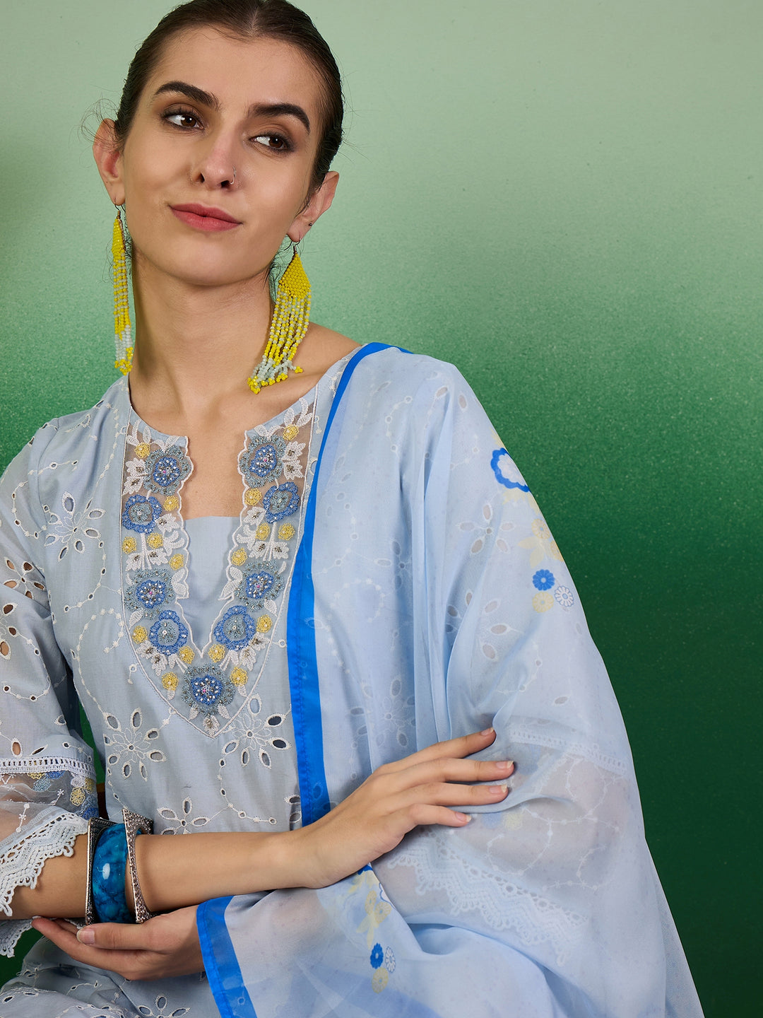 Stunning Cotton Salwar Kameez with Embroidery and Lace Detailing | Perfect Festive Wear