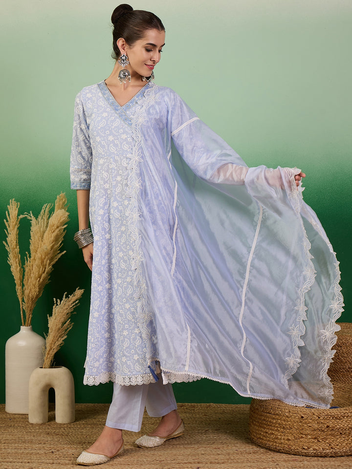 Stunning Cotton Salwar Kameez with Embroidery and Lace Detailing | Perfect Festive Wear