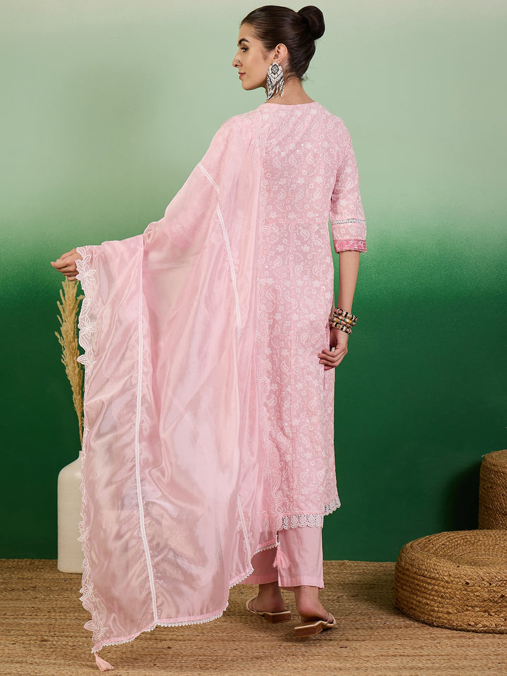 Stunning Cotton Salwar Kameez with Embroidery and Lace Detailing | Perfect Festive Wear