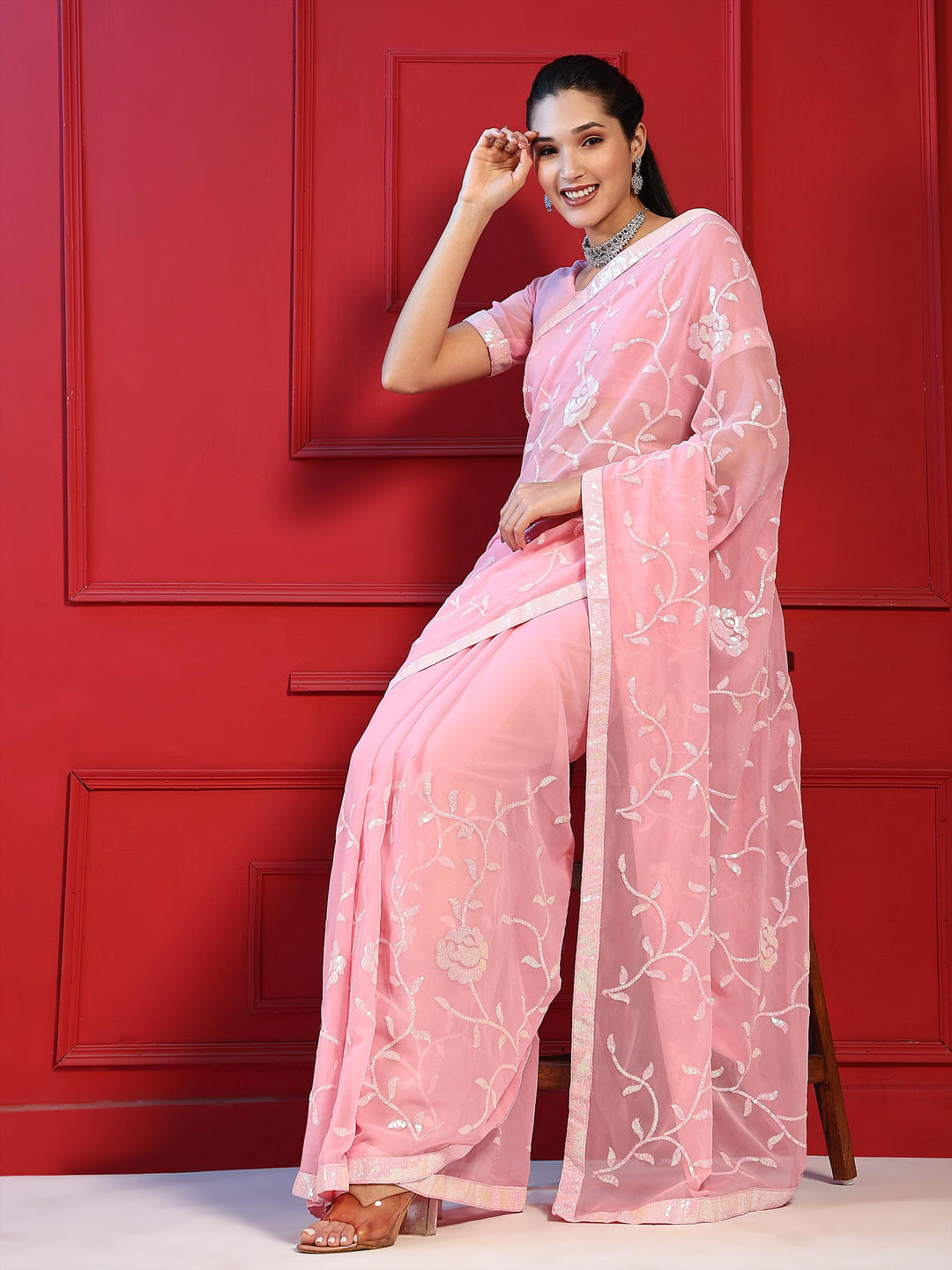 Designer Digital Printed Georgette Saree | Elegant Wedding & Festive Wear