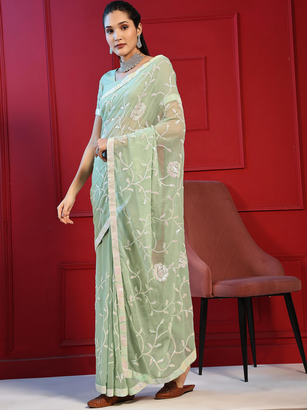 Designer Digital Printed Georgette Saree | Elegant Wedding & Festive Wear