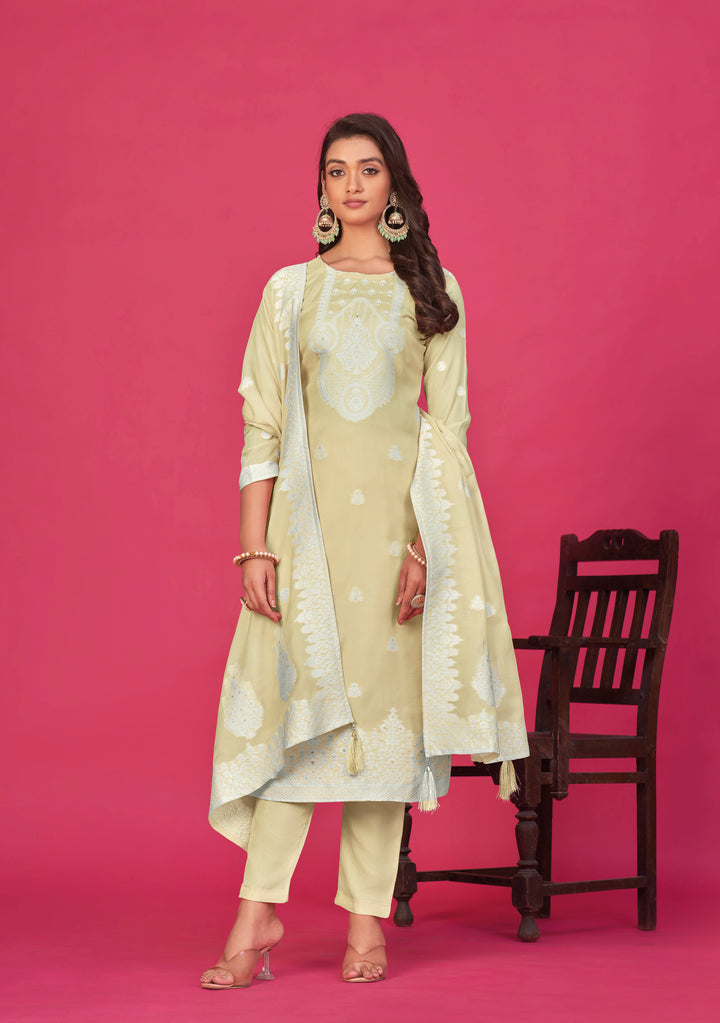 Stunning Organza Salwar Kameez with Floral Print and Embroidered Neckline | Perfect Festive Wear