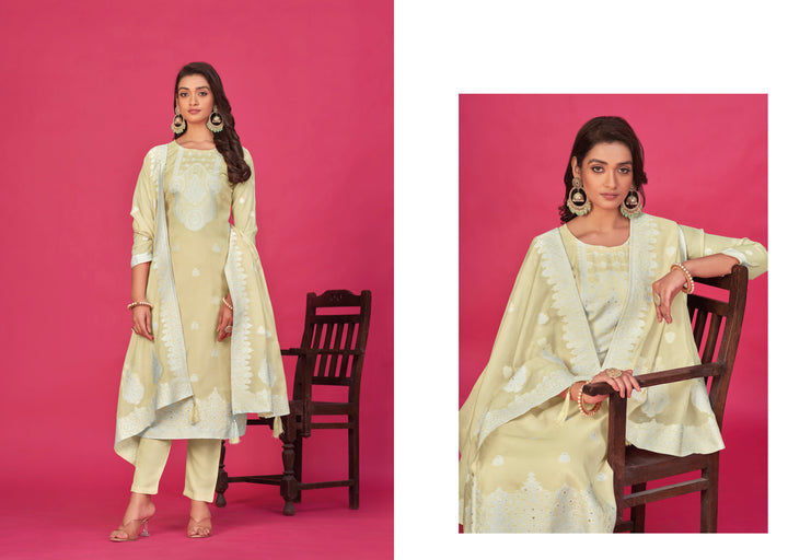 Stunning Organza Salwar Kameez with Floral Print and Embroidered Neckline | Perfect Festive Wear