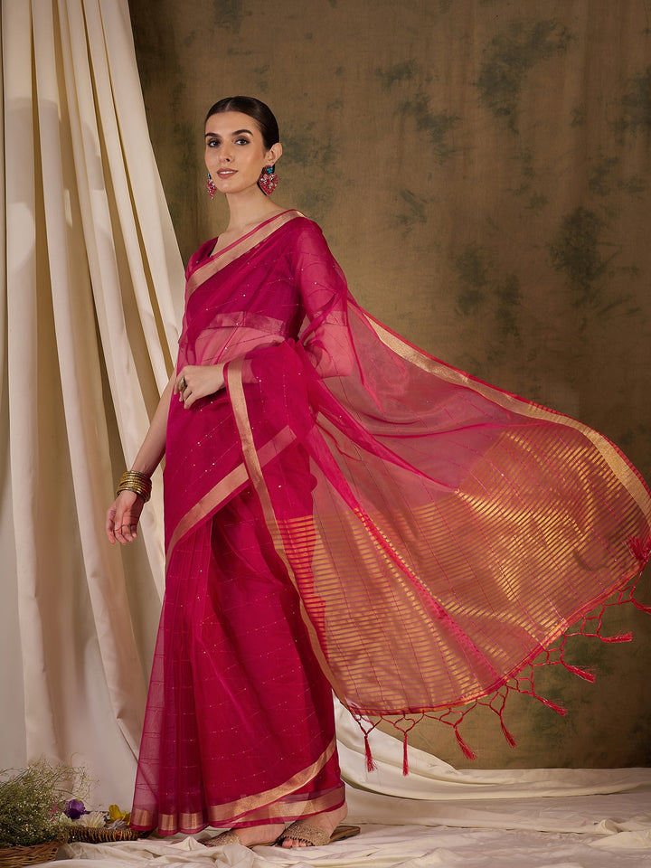 Radiant Organza Silk Saree with | Elegance Redefined for Weddings