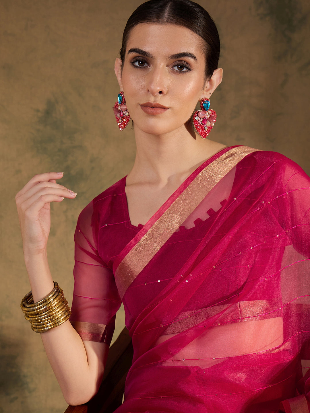 Radiant Organza Silk Saree with | Elegance Redefined for Weddings