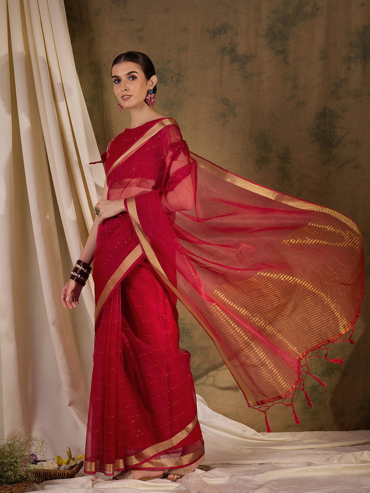 Radiant Organza Silk Saree with | Elegance Redefined for Weddings