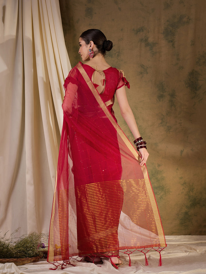 Radiant Organza Silk Saree with | Elegance Redefined for Weddings