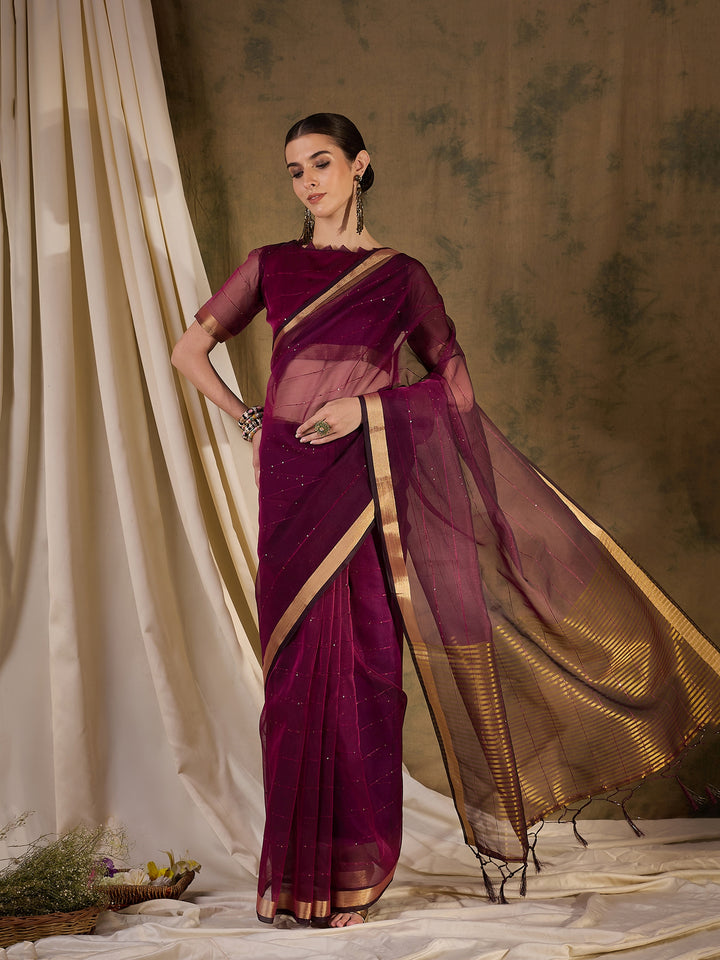 Radiant Organza Silk Saree with | Elegance Redefined for Weddings