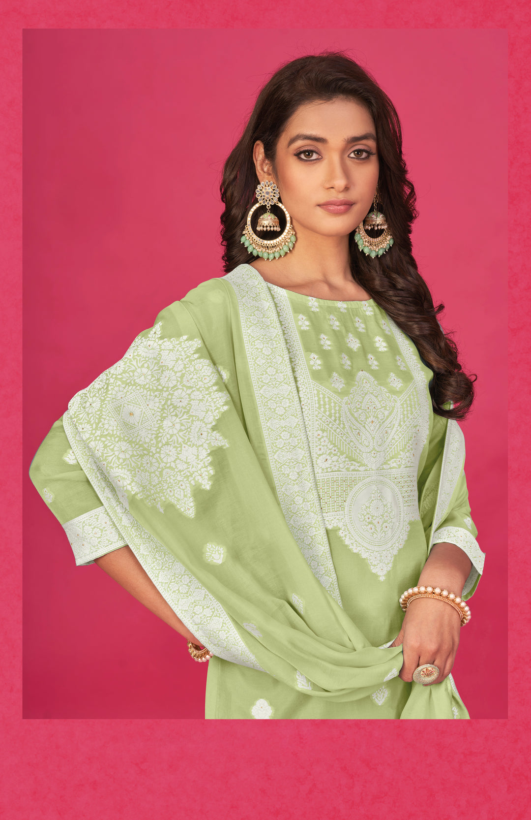 Stunning Organza Salwar Kameez with Intricate Embroidery | Perfect Festive Wear