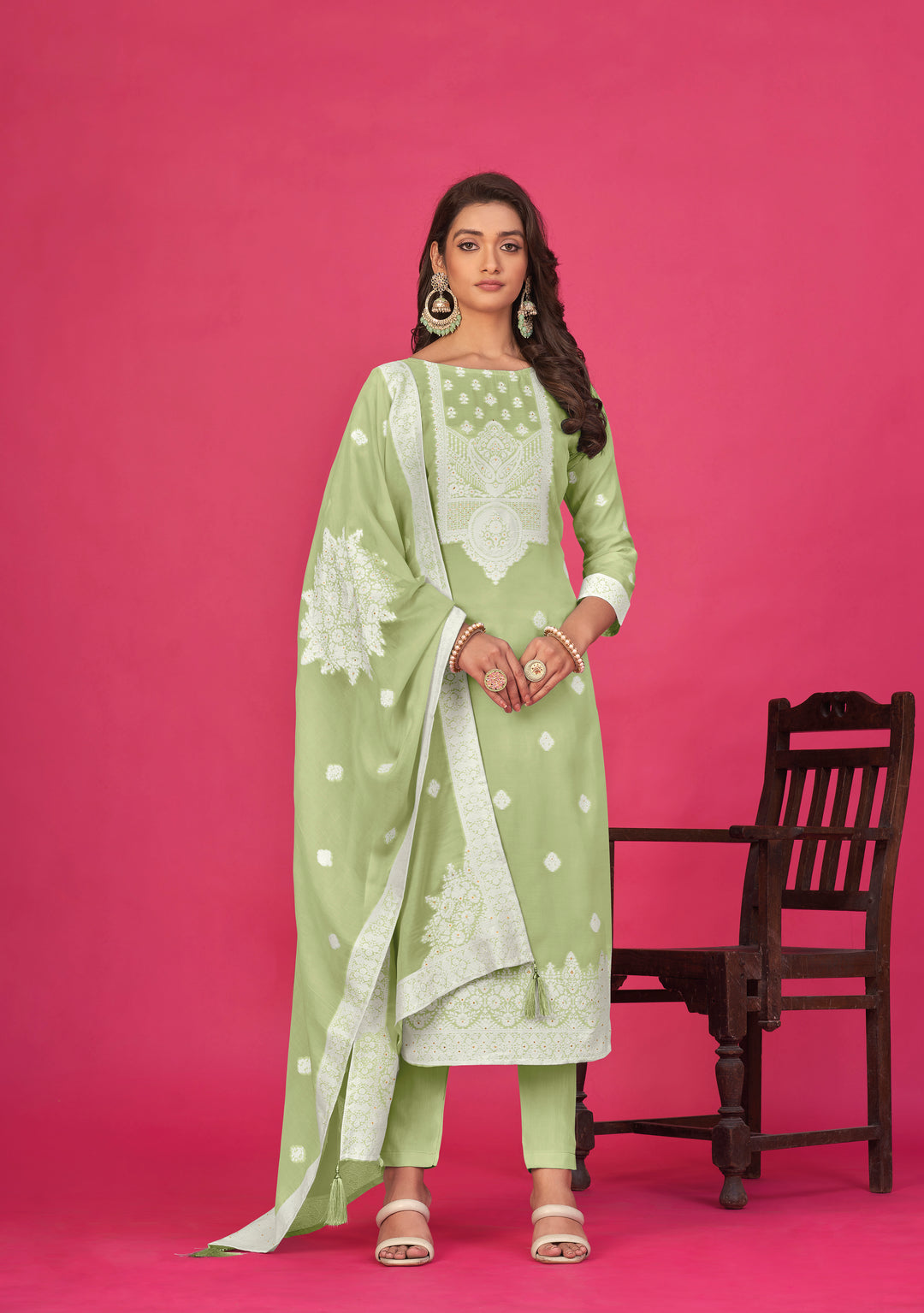 Stunning Organza Salwar Kameez with Intricate Embroidery | Perfect Festive Wear