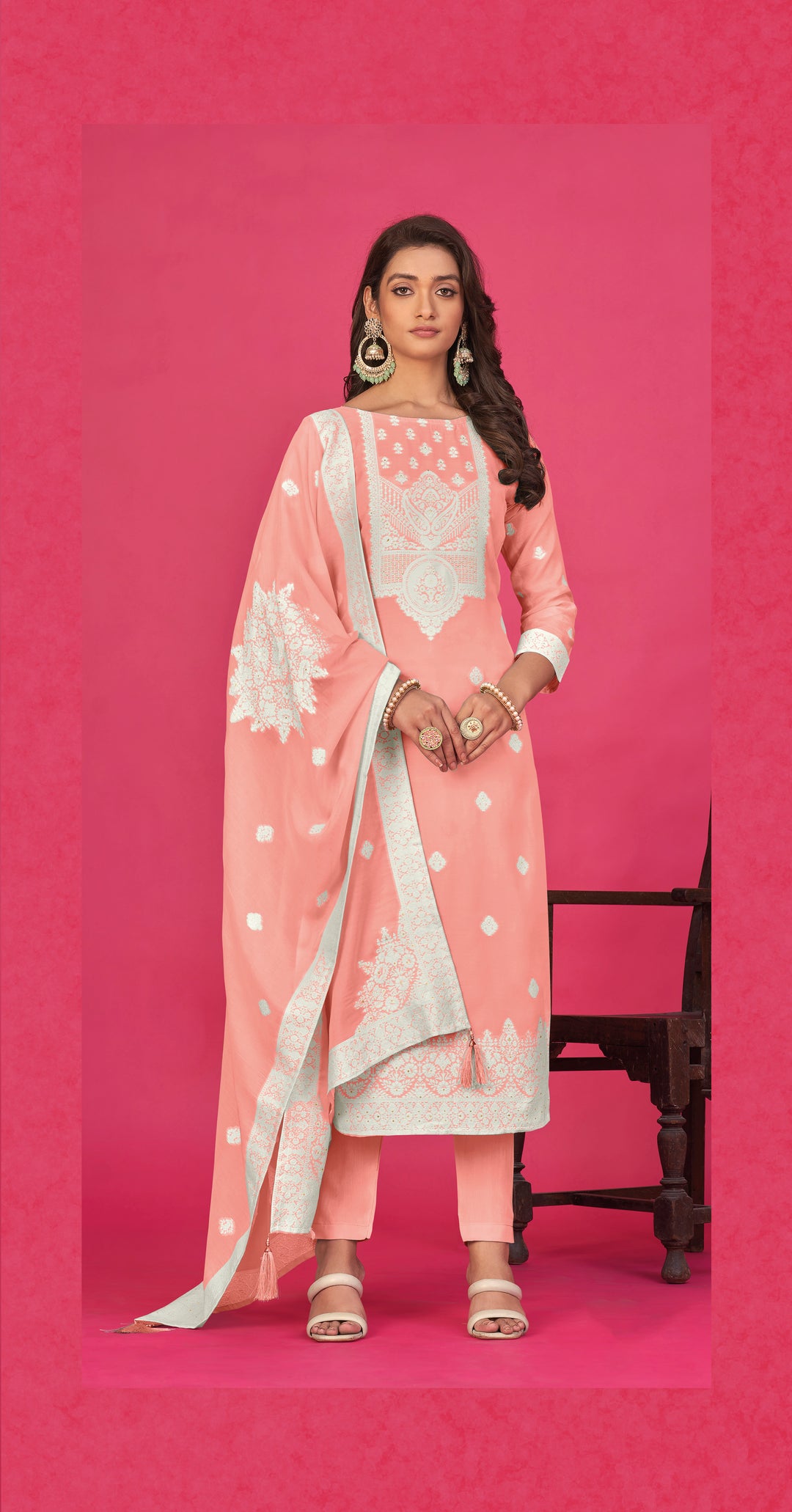 Stunning Organza Salwar Kameez with Intricate Embroidery | Perfect Festive Wear