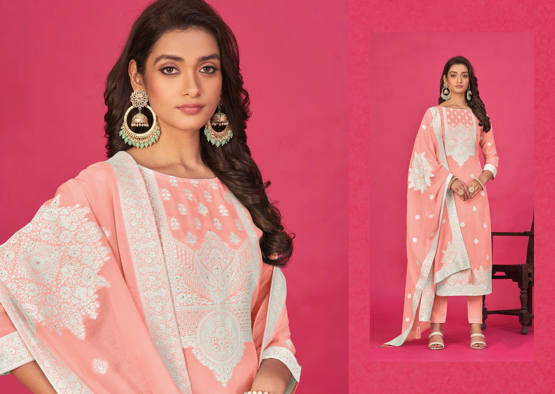 Stunning Organza Salwar Kameez with Intricate Embroidery | Perfect Festive Wear