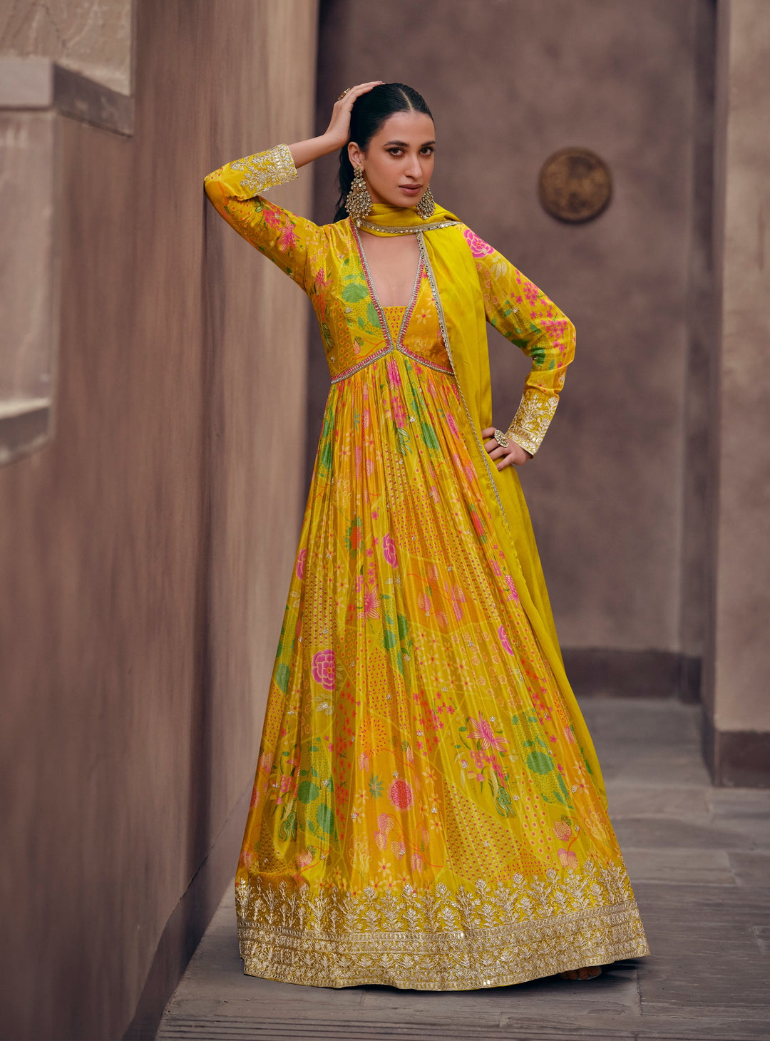 Stunning Georgette Anarkali with Floral Print and Gorgeous dupatta | Perfect Festive Wear