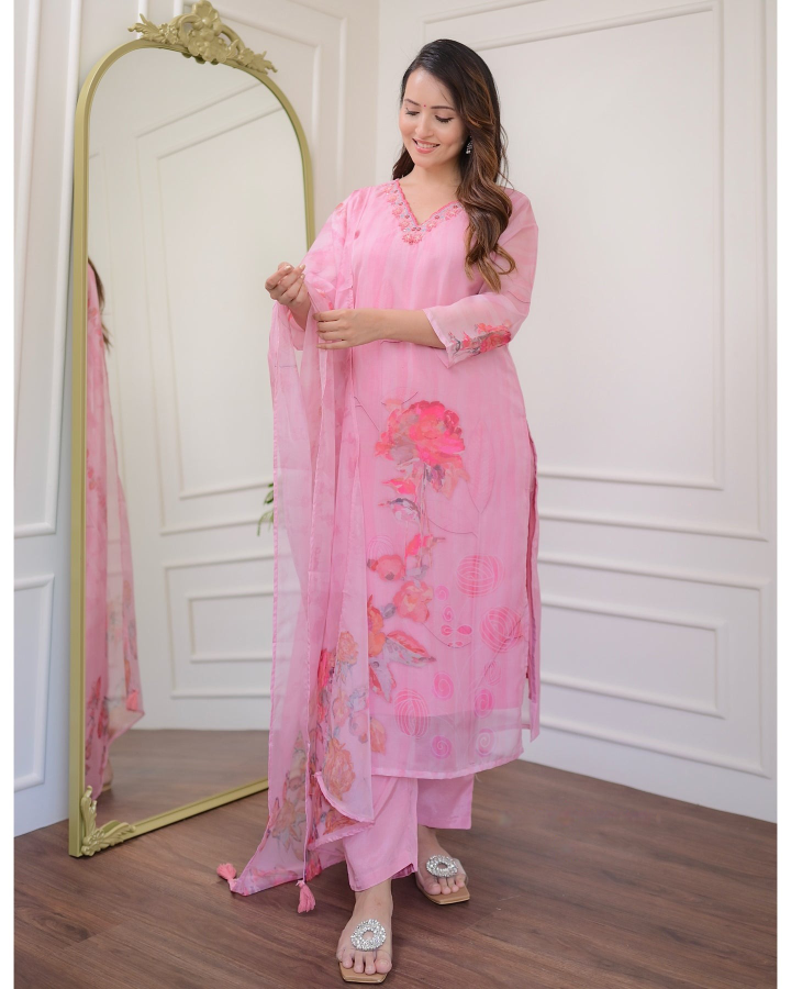 Luxurious Taby Organza Salwar Kameez for Women | Elegant Traditional Wear for Weddings & Parties